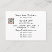 縫い針、かぎ針、キルトの名刺 名刺 (裏面)