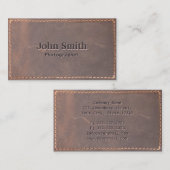 縫い革の写真家名刺 名刺 (正面/裏面)