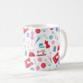 縫うこと及び悪賢いテーマのヴィンテージ色 コーヒーマグカップ (正面右)