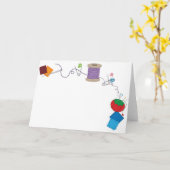 縫うこと カード (黄色い花)