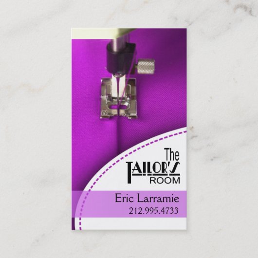縫うこと: テーラー、ドレスメーカー、デザイナー、裁縫婦 名刺 (正面)