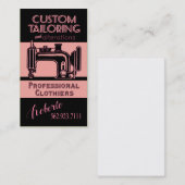 縫うこと: テーラー、ドレスメーカー、デザイナー、裁縫婦 名刺 (正面/裏面)