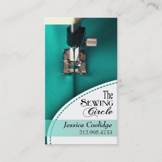 縫うこと: ドレスメーカー、テーラー、デザイナー、裁縫婦 名刺 (正面)