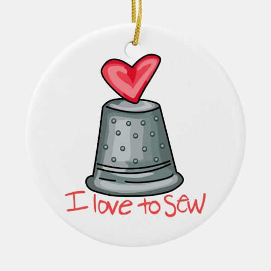 縫うのが大好き セラミックオーナメント (正面)