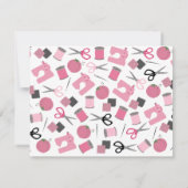 縫うテーマの平らなNotecards 招待状 (裏面)