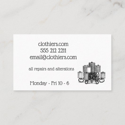 縫うビジネスのための名刺 名刺 (裏面)