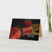 縫う供給の誕生日 カード (正面)