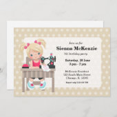 縫う少女 招待状 (正面/裏面)