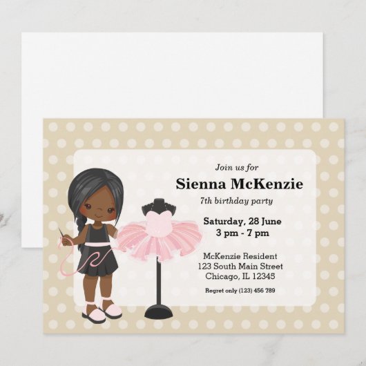 縫う少女 招待状 (正面/裏面)