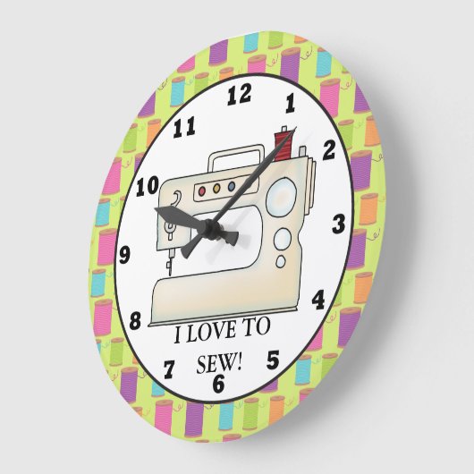 縫う裁縫機械の壁時計 ラージ壁時計 (傾斜)