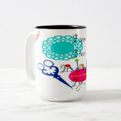 縫う…縫う…縫う縫う縫う縫う縫う縫う縫う縫う行く縫う縫う縫う行く行く」 ツートーンマグカップ (正面左)