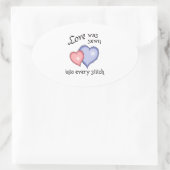 縫った恋 楕円形シール (バッグ)