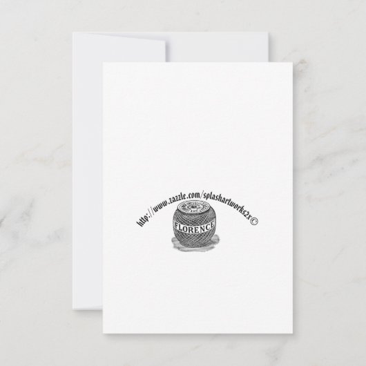 "縫って下さい及び縫って下さい" カード (裏面)