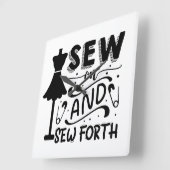 縫って縫う スクエア壁時計 (傾斜)