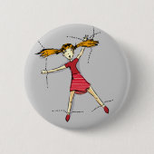 縫われる 缶バッジ (正面)