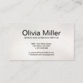 縫製とリフォーム - クールなミニマル ラインアート 名刺 (裏面)