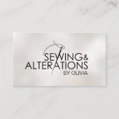 縫製とリフォーム - クールなミニマル ラインアート 名刺 (正面)