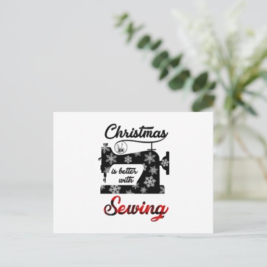 縫製ギフト | クリスマスは縫製と一緒によく合う 案内ポストカード (スタンド正面)