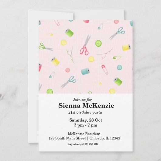 縫製パターン 招待状 (正面)