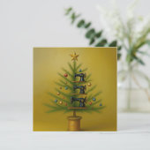 縫製機のクリスマスツリー Happy Crafty Xmas シーズンカード (スタンド正面)