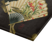 縮れたオリエンタルファンとフローラデザイン カッティングボード (角)