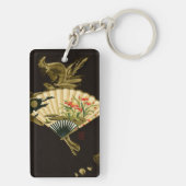 縮れたオリエンタルファンとフローラデザイン キーホルダー (裏面)