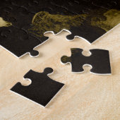 縮れたオリエンタルファンとフローラデザイン ジグソーパズル (側面)