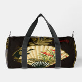 縮れたオリエンタルファンとフローラデザイン ダッフルバッグ (裏面)