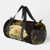 縮れたオリエンタルファンとフローラデザイン ダッフルバッグ (右コーナー)