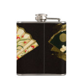 縮れたオリエンタルファンとフローラデザイン フラスク (裏面)