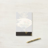 縮れたオリエンタルファンとフローラデザイン ポストイット (デスク上)