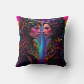 縮カラフル毛ポートレート付ツインデザイン クッション (裏面)