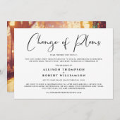 縮小されたウェディングの計画変更のお写真 案内状 (正面/裏面)