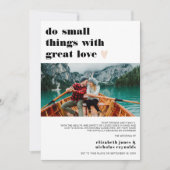 縮小されたマイクロウェディングの写真発表 案内状 (正面)