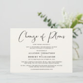縮小された結婚式の計画変更 エレガントなクリーム 案内状 (スタンド正面)