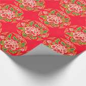 繁文の刺繍のデザイン ラッピングペーパー (角)