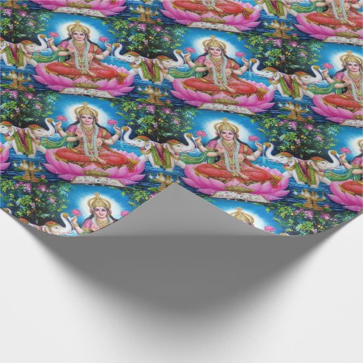 、繁栄および富Lakshmiの愛の女神 ラッピングペーパー (角)