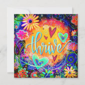 繁栄かわいらしカラフルおもしろい感動的フローラ サンキューカード (正面)