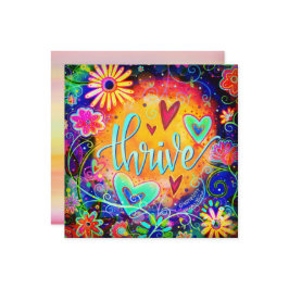 繁栄かわいらしカラフルおもしろい感動的フローラ サンキューカード