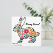 繁栄したイースターバニーシルエットのパーソナライズ カード (スタンド正面)