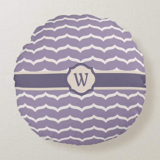 繁栄したジグザグの丸い枕 ラウンドクッション (正面)