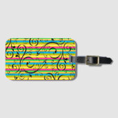 繁栄したストライプ ラゲッジタグ (正面横)