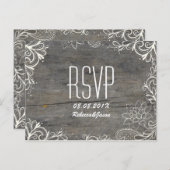 繁栄したスワーズレースウッドの田舎の結婚式RSVP インビテーションポストカード (正面/裏面)