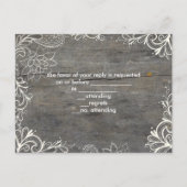 繁栄したスワーズレースウッドの田舎の結婚式RSVP インビテーションポストカード (裏面)