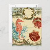 繁栄したフランスのヴィンテージモダンの貝殻の馬 ポストカード (正面/裏面)