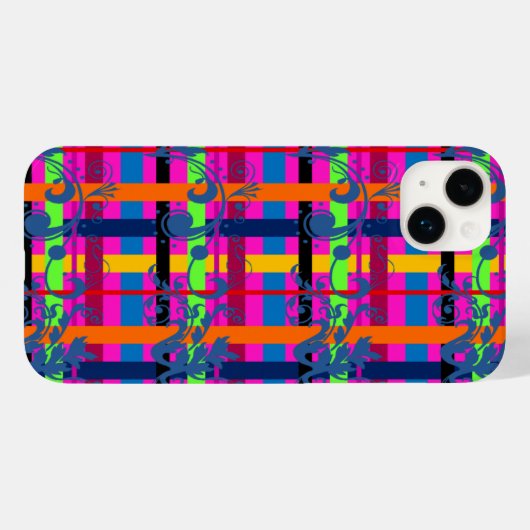 繁栄したポップ・アートの格子縞 Case-Mate iPhoneケース (裏面 (横))