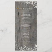 繁栄した渦巻きレースの木の国の結婚式のプログラム プログラム (裏面)