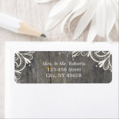 繁栄した渦巻きレースの木の国の結婚式 ラベル (インサイチュ)