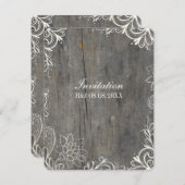 繁栄した渦巻きレースの木の国の結婚式 招待状 (正面/裏面)