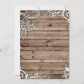 繁栄した渦巻きレース納屋の木造の田舎結婚式 招待状 (裏面)